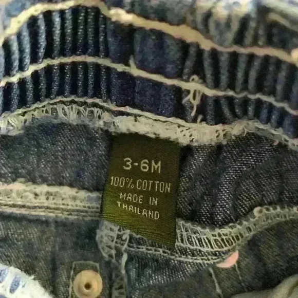 2 pc Cargo Jeans, Elastic Waist & Pink Floral Embroidered Gingham Pants - Picture 11 of 13